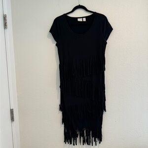 Chicco's - Black Fringe Dress - Chico's Size 0 (4/6)